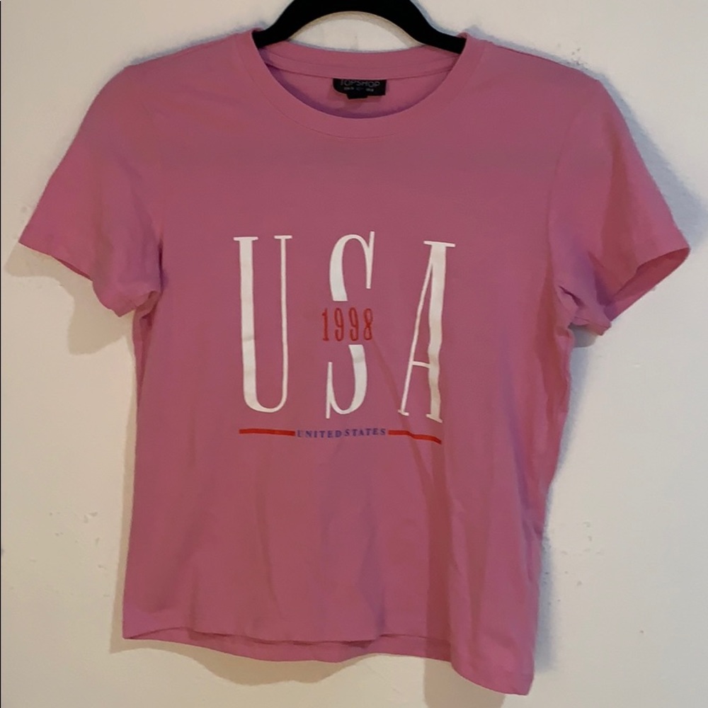 Topshop pink USA t-shirt :)